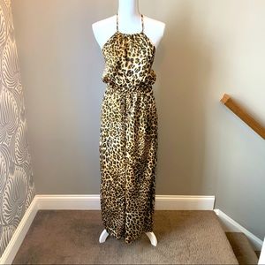 NWT Leopard print halter jumpsuit